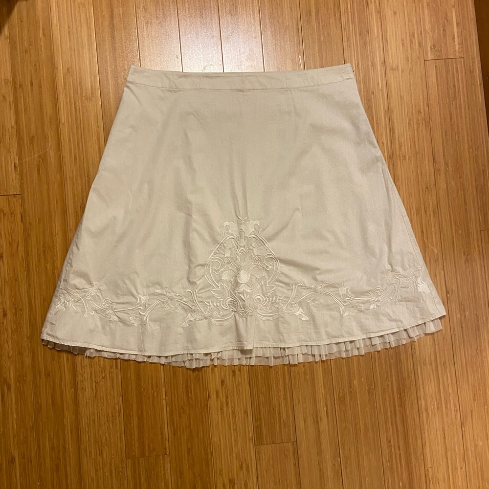 Old Navy Ivory/Cream Embellished Midi Skirt